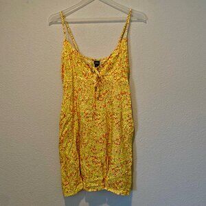 Wild Fable Yellow Ditzy Floral‎ Babydoll Mini Sundress with Pockets